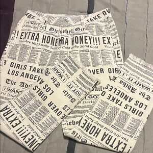 Adika Newspaper Print Straight Leg Jeans, Size M